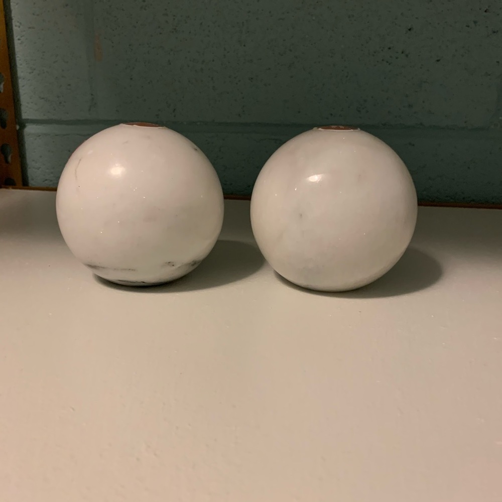 New. Pair of solid marble orbs/ paperweights